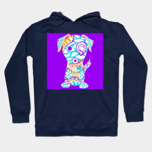 the tribal dog ecopop pattern Hoodie